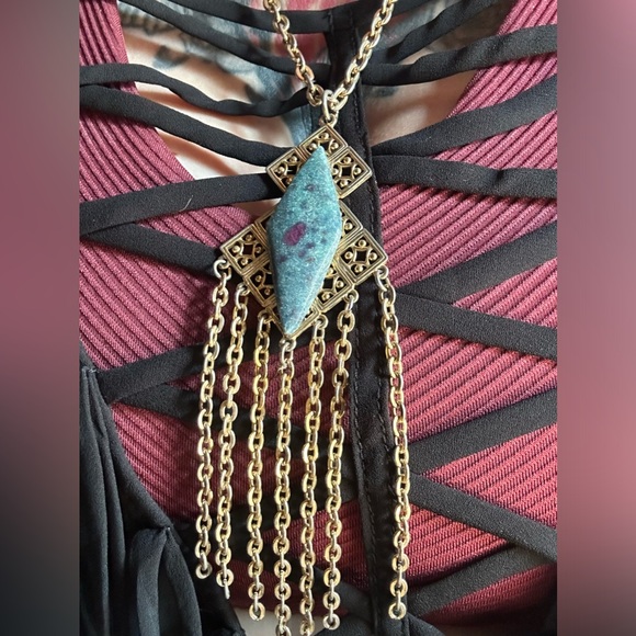 Upcycled real ruby zoisite necklace - Picture 7 of 8